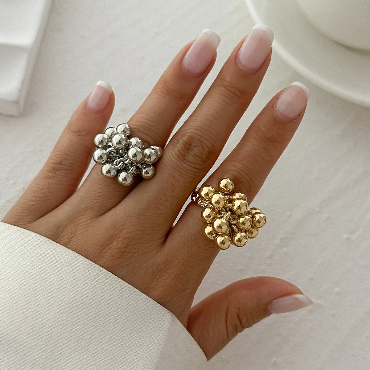 Anillo Ibicenco Boho de Diseño Orgánico con Esferas boho rings