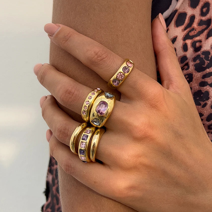 Anillos Ibicencos Boho Multicapa con Detalles Artesanales gold rings