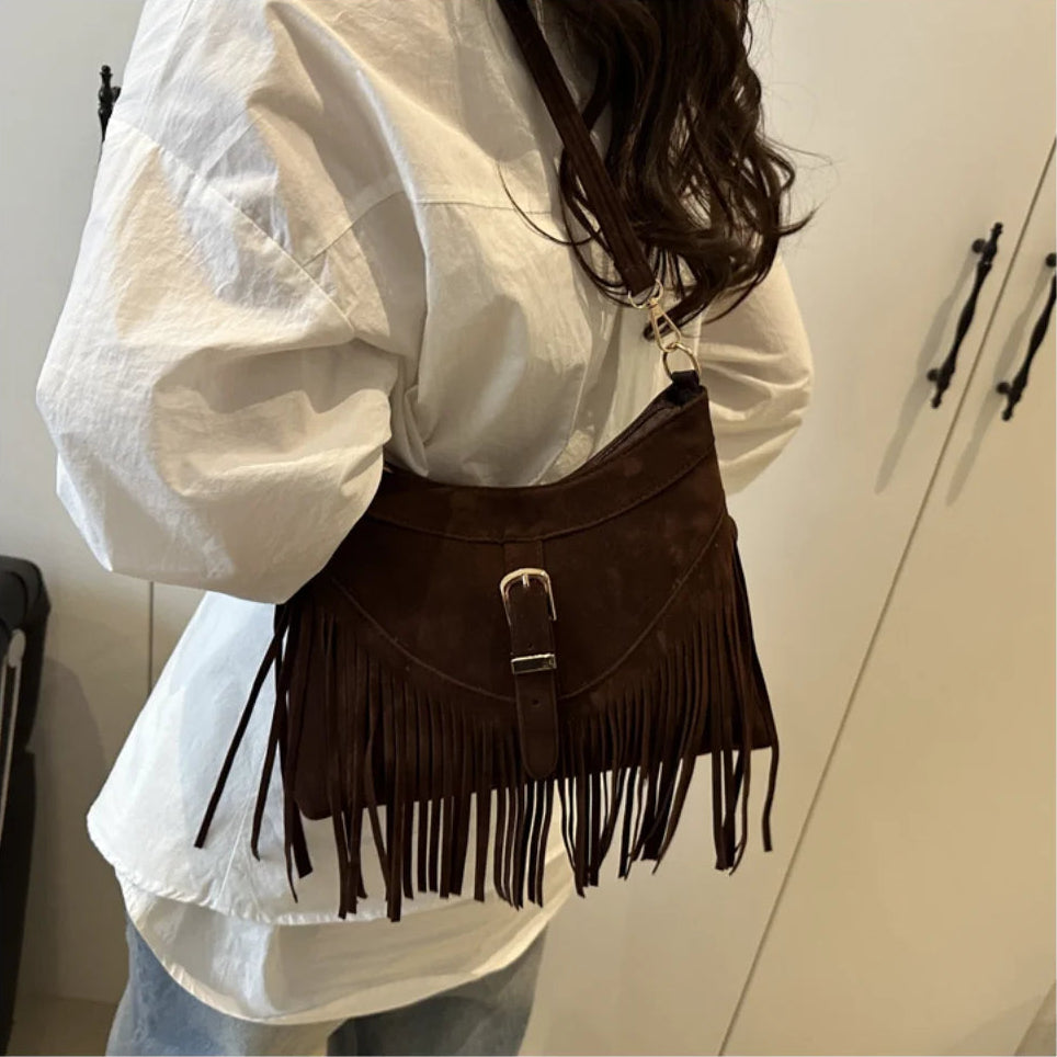 Bolso Ibicenco Boho con Flecos y Correa Ajustable boho bag