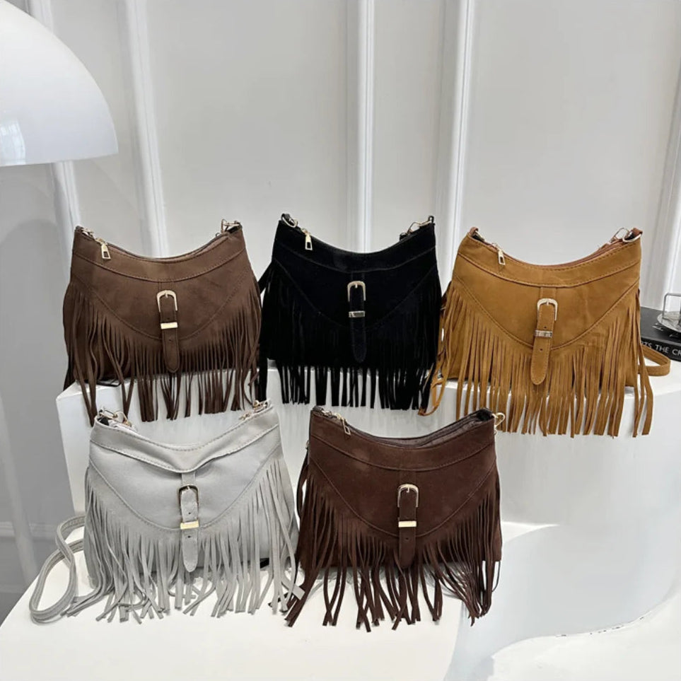 Bolso Ibicenco Boho con Flecos y Correa Ajustable boho bag