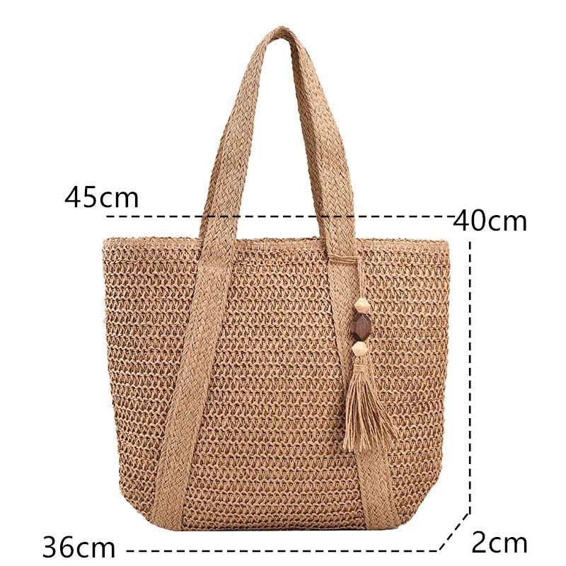 Bolso Ibicenco Boho de Punto Artesanal con Asa Ancha boho beach bag