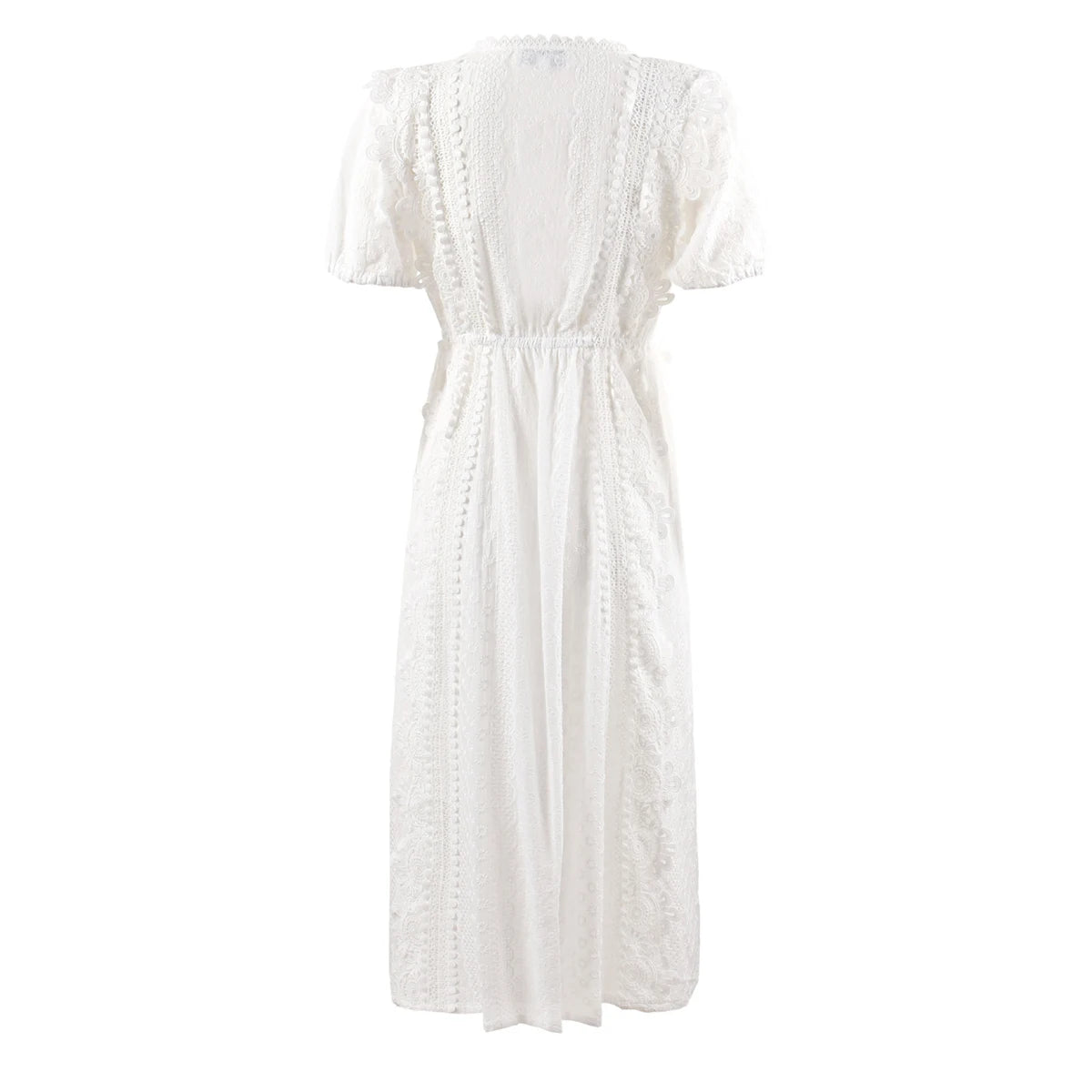 Vestido Ibicenco Vintage con Corte Ajustado Midi