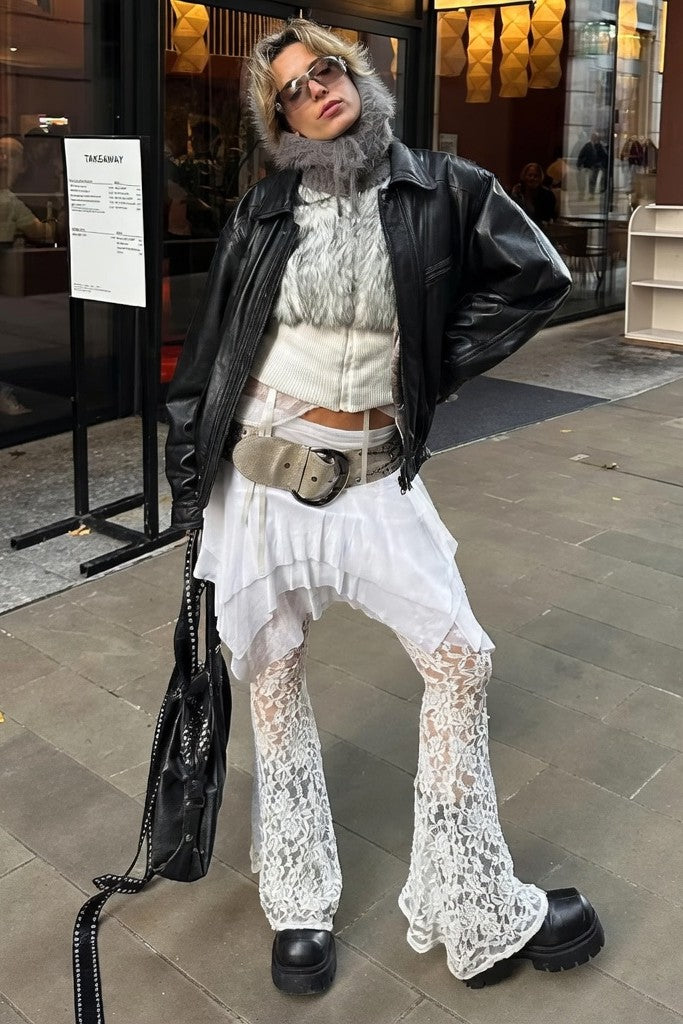 Pantalones Ibicencos de Encaje Blanco Acampanados lace boho pants