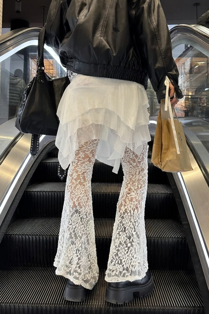 Pantalones Ibicencos de Encaje Blanco Acampanados lace boho pants