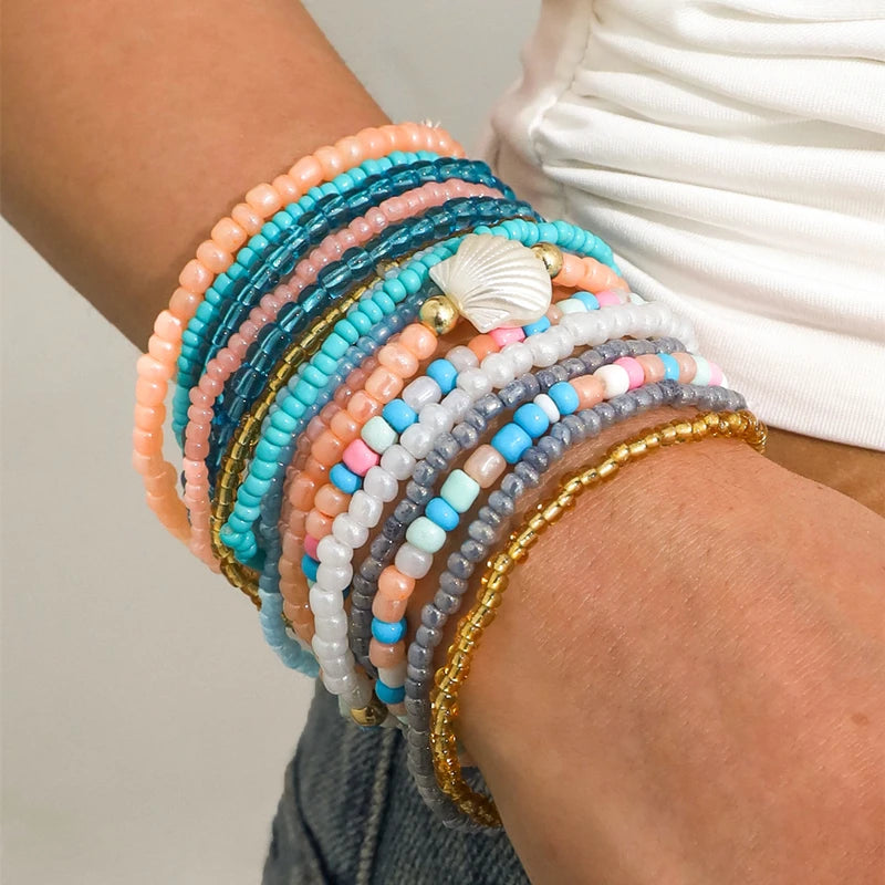Pulsera Ibicenca Boho Multivuelta con Detalles Artesanales beaded boho bracelet