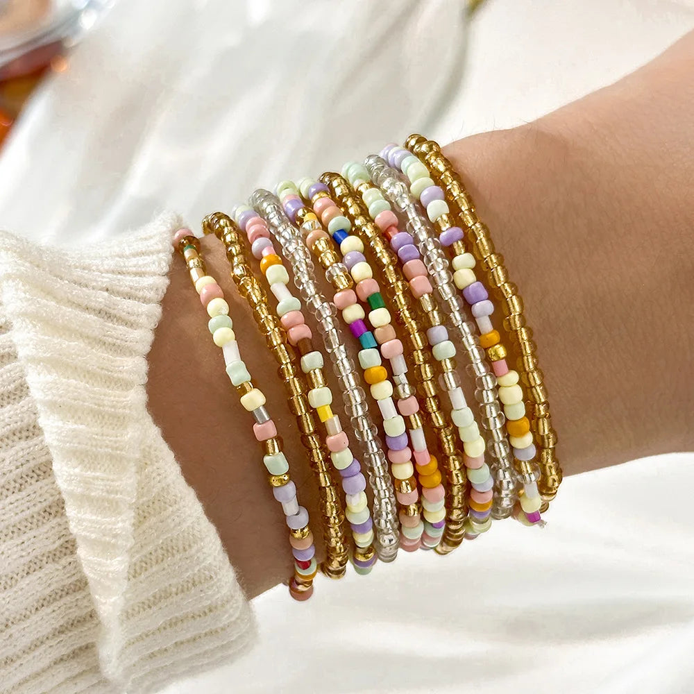 Pulsera Ibicenca Boho Multivuelta con Detalles Artesanales beaded boho bracelet