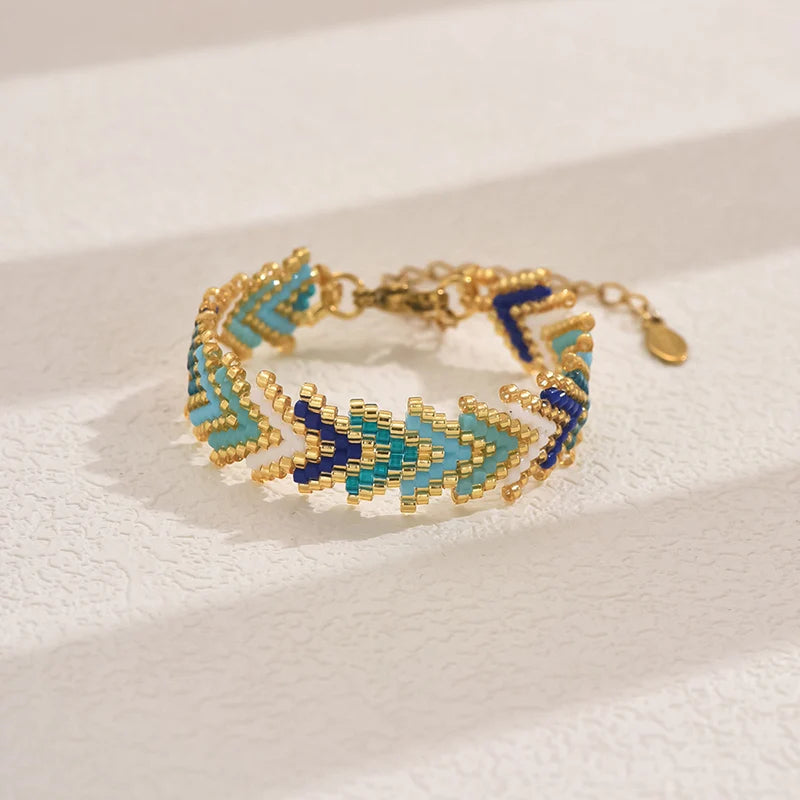 Pulsera Ibicenca Boho Tejida con Cuentas Finas boho bracelet