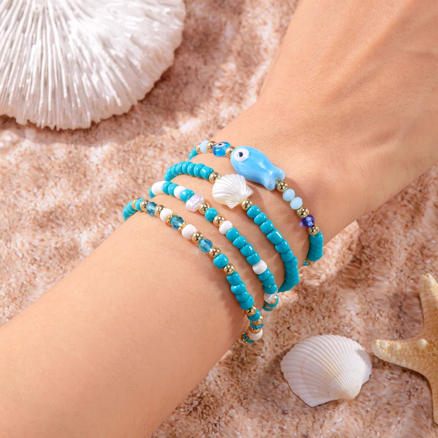 Pulsera Ibicenca Boho con Detalles Marinos y Estilo Artesanal boho bracelet