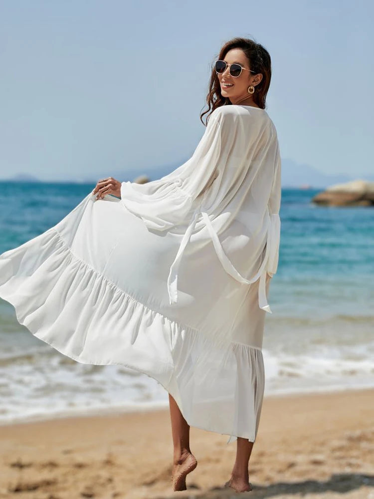 Vestido Ibicenco Largo de Gasa para Playa