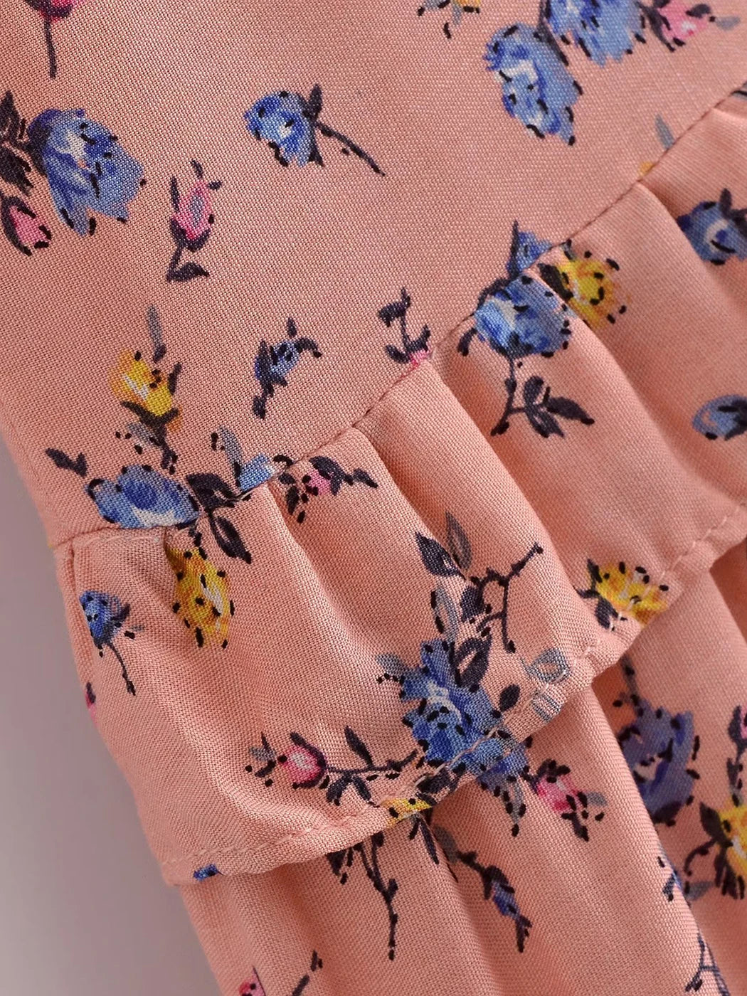 Vestido Ibicenco Coloreado de Verano Floral con Cordones
