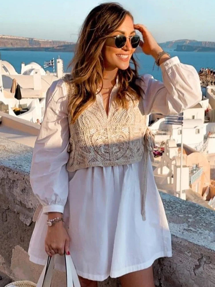 Vestido Ibicenco Boho con Cintura Alta