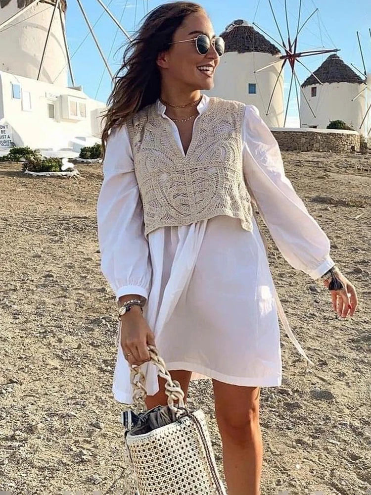 Vestido Ibicenco Boho con Cintura Alta