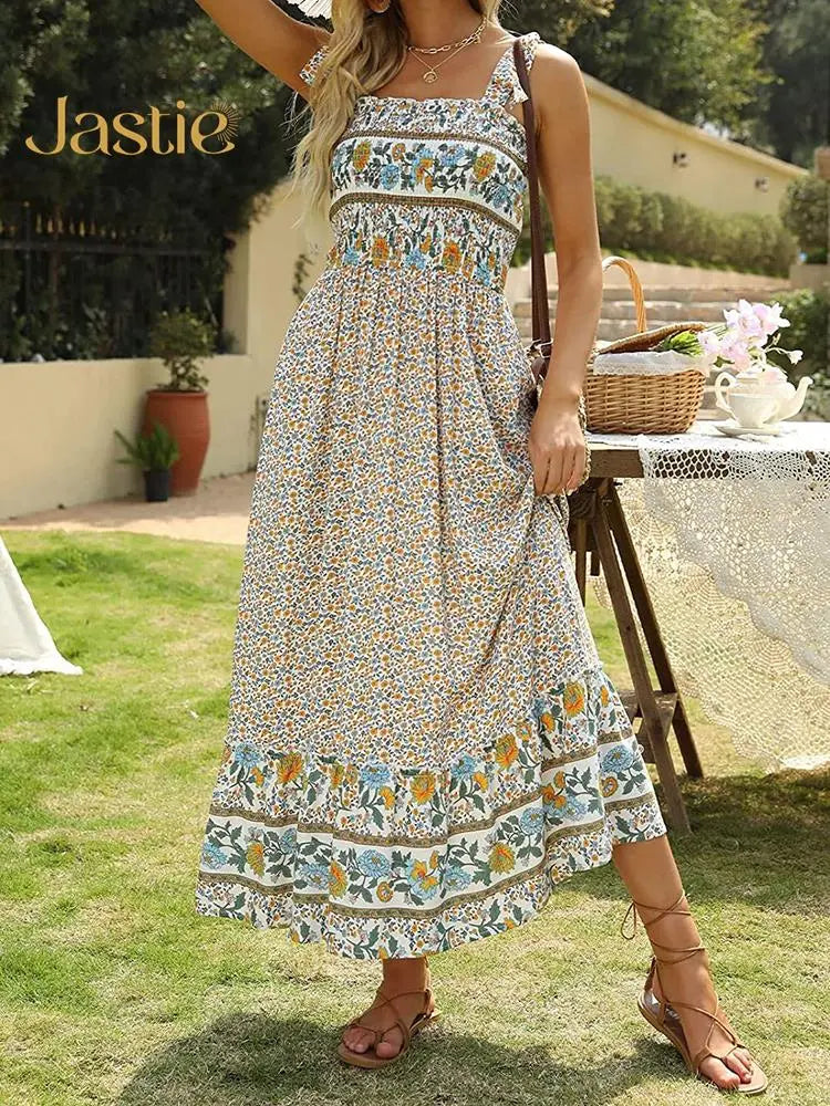 Vestido Ibicenco Sin Mangas Espalda Descubierta Ajustable