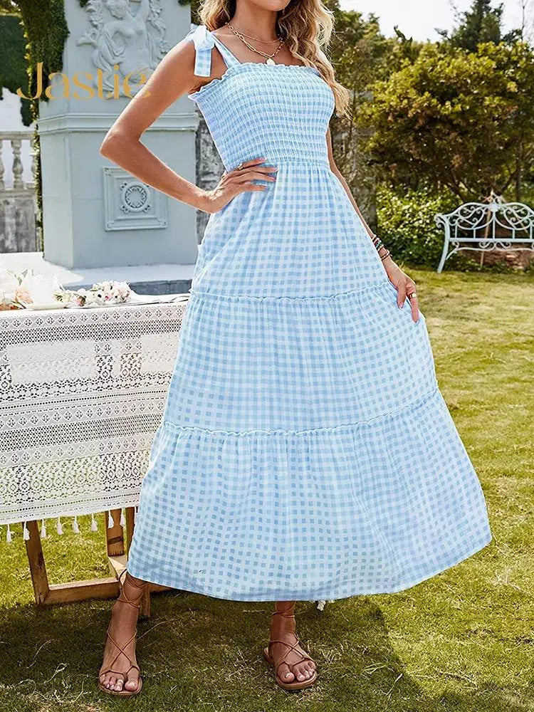 Vestido Ibicenco Sin Mangas Espalda Descubierta Ajustable