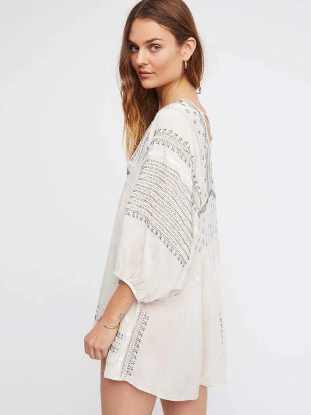 Vestido Ibicenco Diseño Suelto, Cuello Redondo