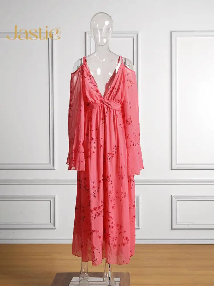 Vestido Ibicenco Boho Largo con Tirantes de Espagueti