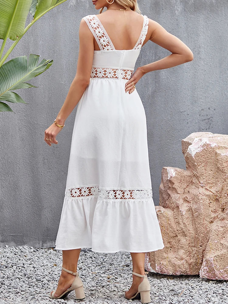 Vestido Ibicenco con Espalda Descubierta white boho dress