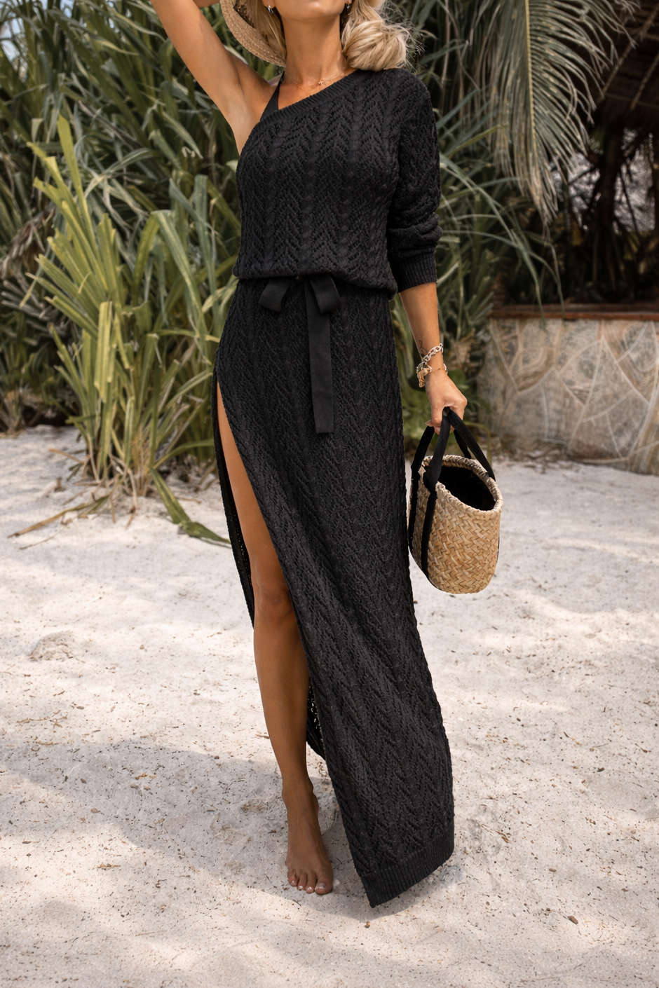 Vestido Ibicenco de Verano en Malla y Crochet long beach dress