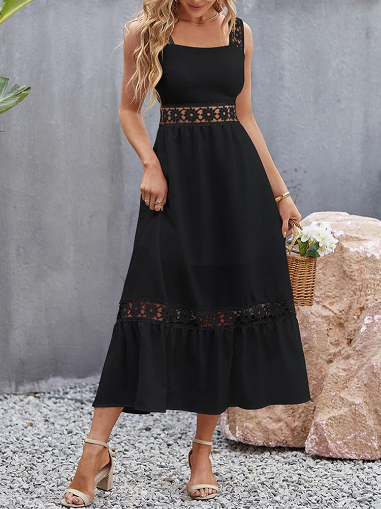 Vestido Ibicenco negro con Espalda Descubierta black boho dress