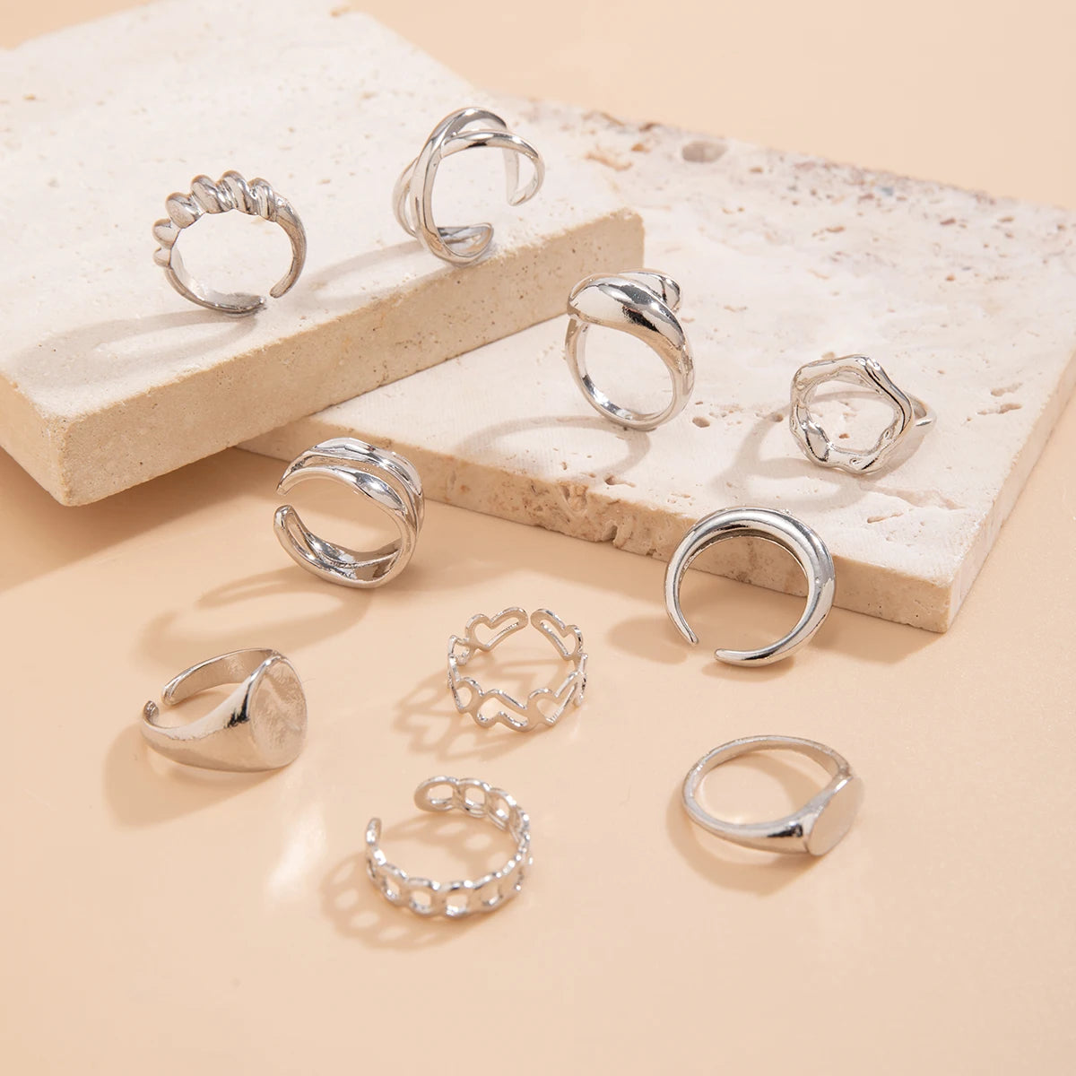 Anillos Ibicencos Boho Ajustables con Diseño Artesanal silver rings