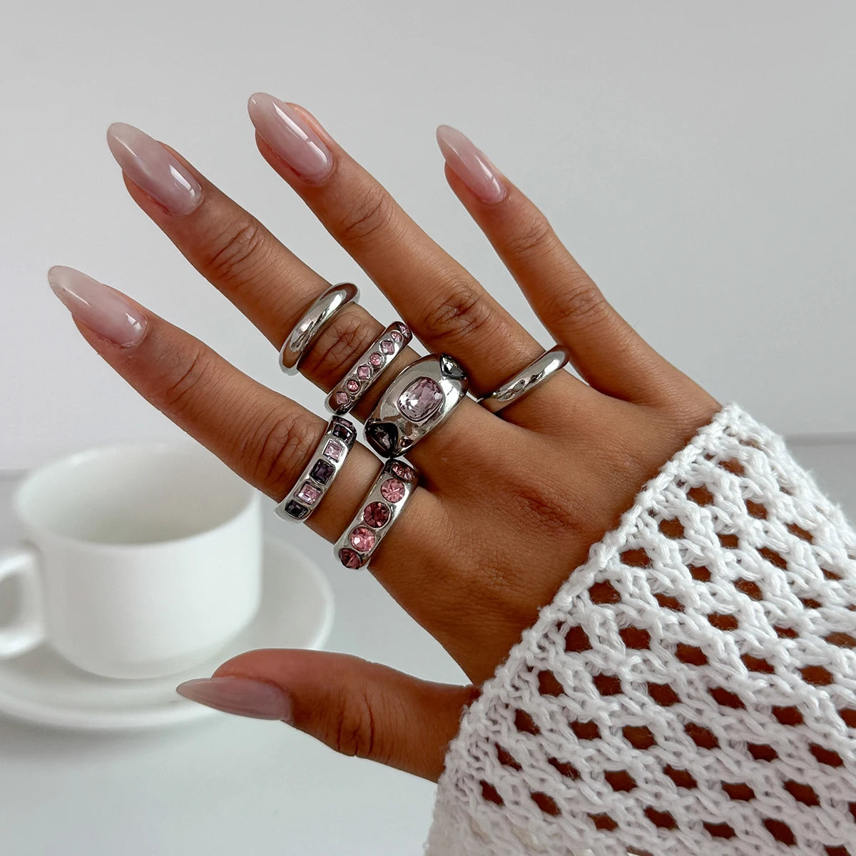 Anillos Ibicencos Boho Multicapa con Detalles Artesanales silver rings