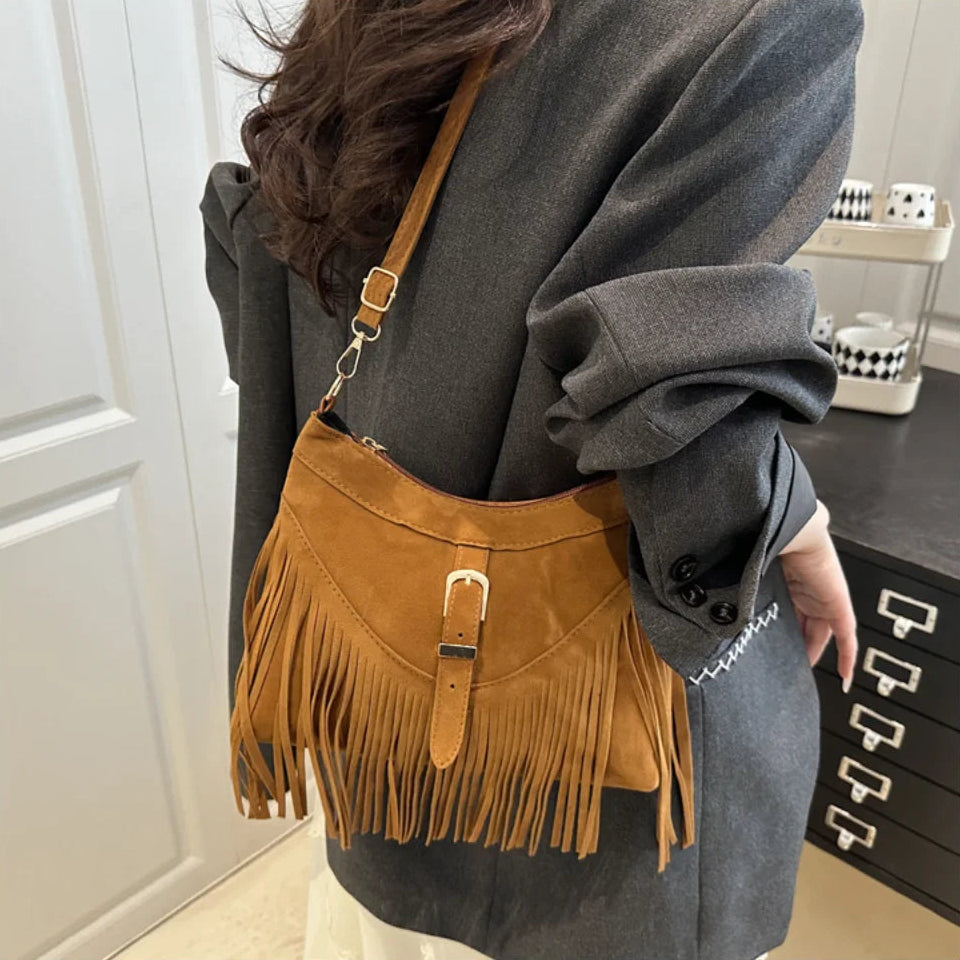 Bolso Ibicenco Boho con Flecos y Correa Ajustable boho bag