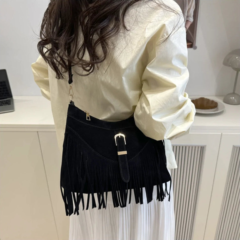 Bolso Ibicenco Boho con Flecos y Correa Ajustable boho bag