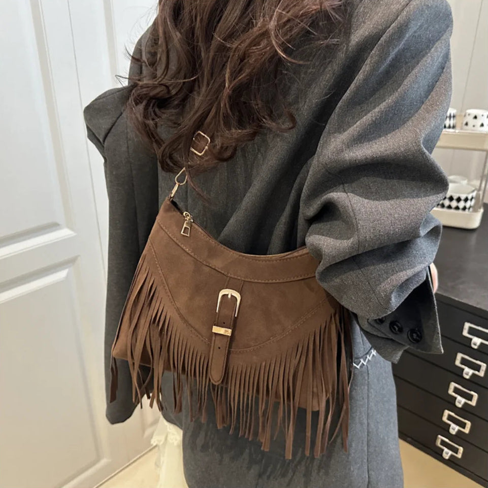 Bolso Ibicenco Boho con Flecos y Correa Ajustable boho bag