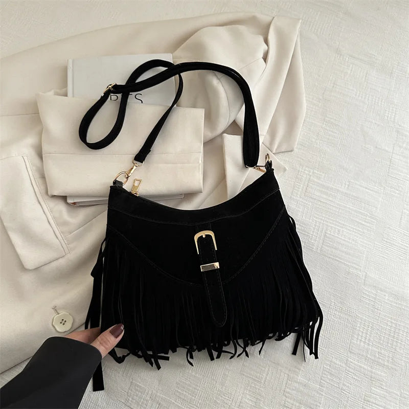 Bolso Ibicenco Boho con Flecos y Correa Ajustable boho bag