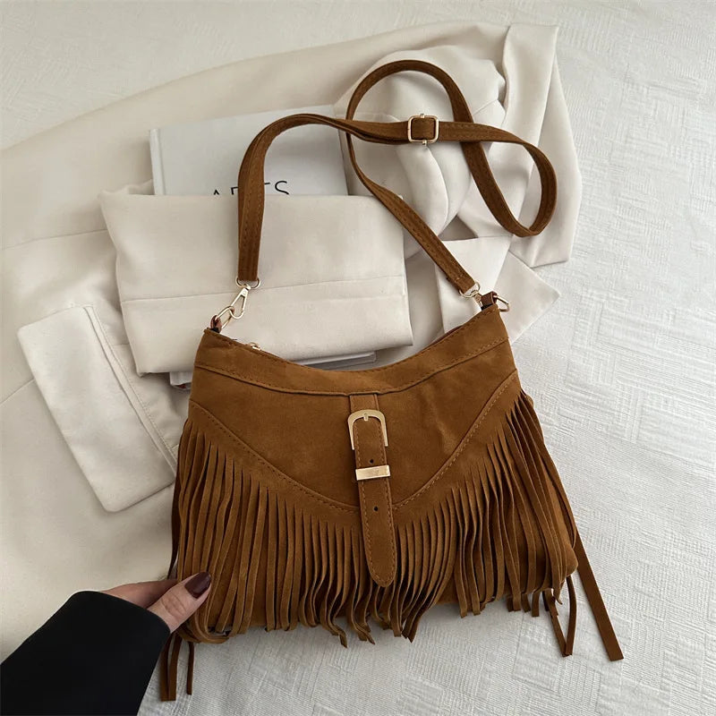 Bolso Ibicenco Boho con Flecos y Correa Ajustable boho bag
