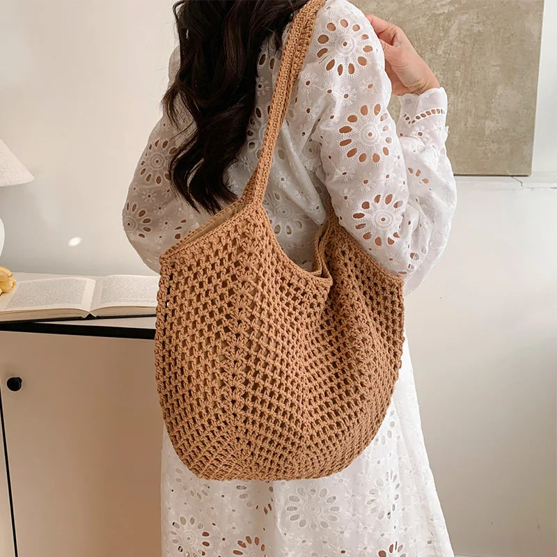 Bolso Ibicenco Boho de Crochet Artesanal con Asa Hombro boho bag