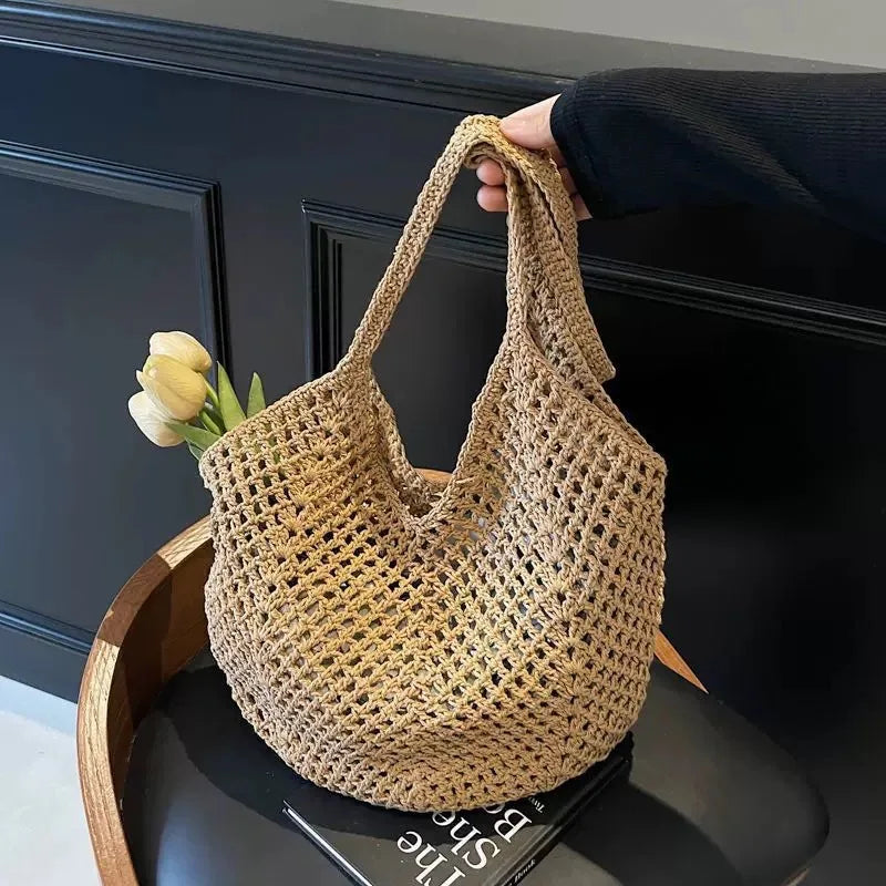 Bolso Ibicenco Boho de Crochet Artesanal con Asa Hombro boho bag
