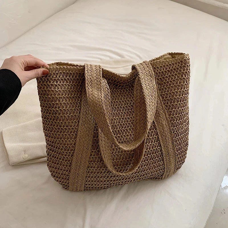 Bolso Ibicenco Boho de Punto Artesanal con Asa Ancha boho beach bag