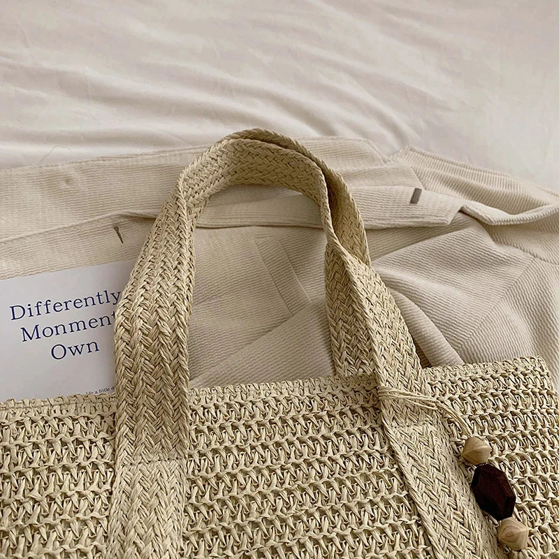 Bolso Ibicenco Boho de Punto Artesanal con Asa Ancha boho beach bag