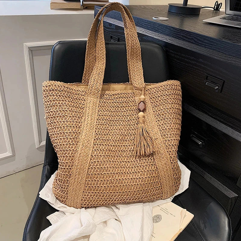 Bolso Ibicenco Boho de Punto Artesanal con Asa Ancha boho beach bag