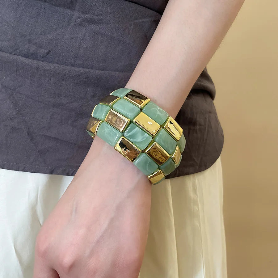 Brazalete Ibicenco Boho de Diseño Geométrico con Acabado Artesanal bangle bracelet