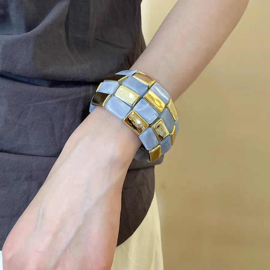 Brazalete Ibicenco Boho de Diseño Geométrico con Acabado Artesanal bangle bracelet