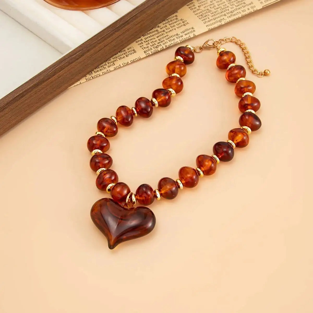 Collar Ibicenco con Corazón y Cuentas Boho heart necklace