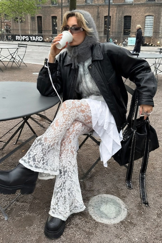 Pantalones Ibicencos de Encaje Blanco Acampanados lace boho pants