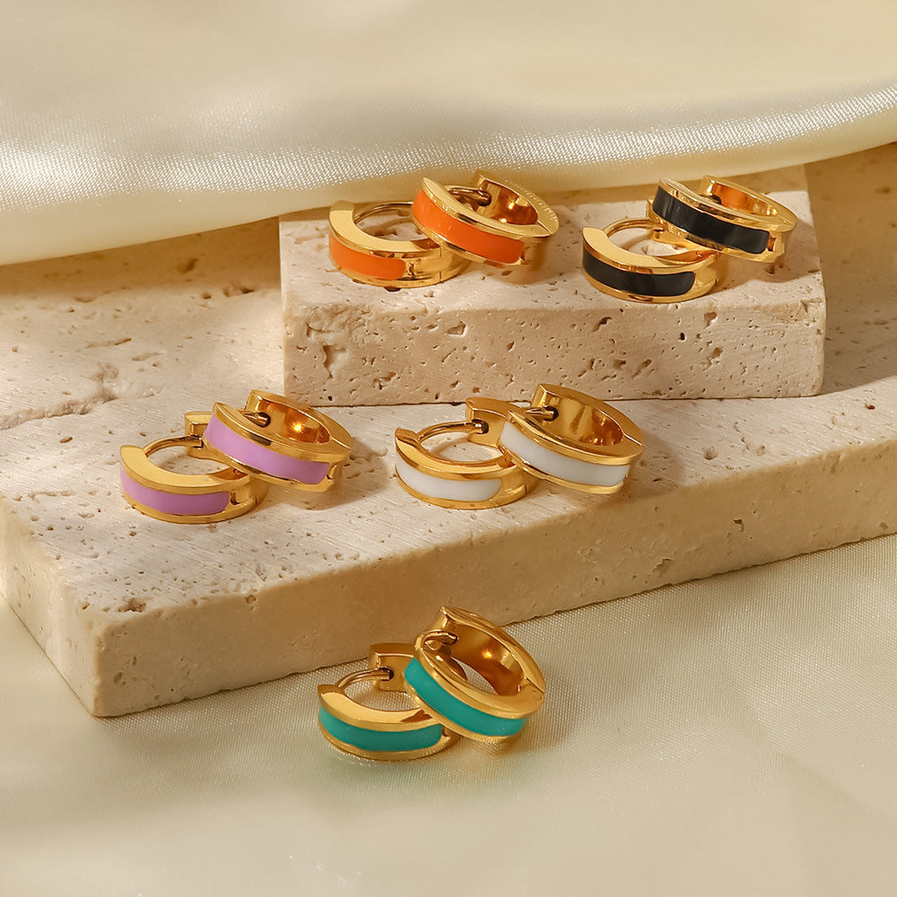 Pendientes Dorados Esmaltados earrings