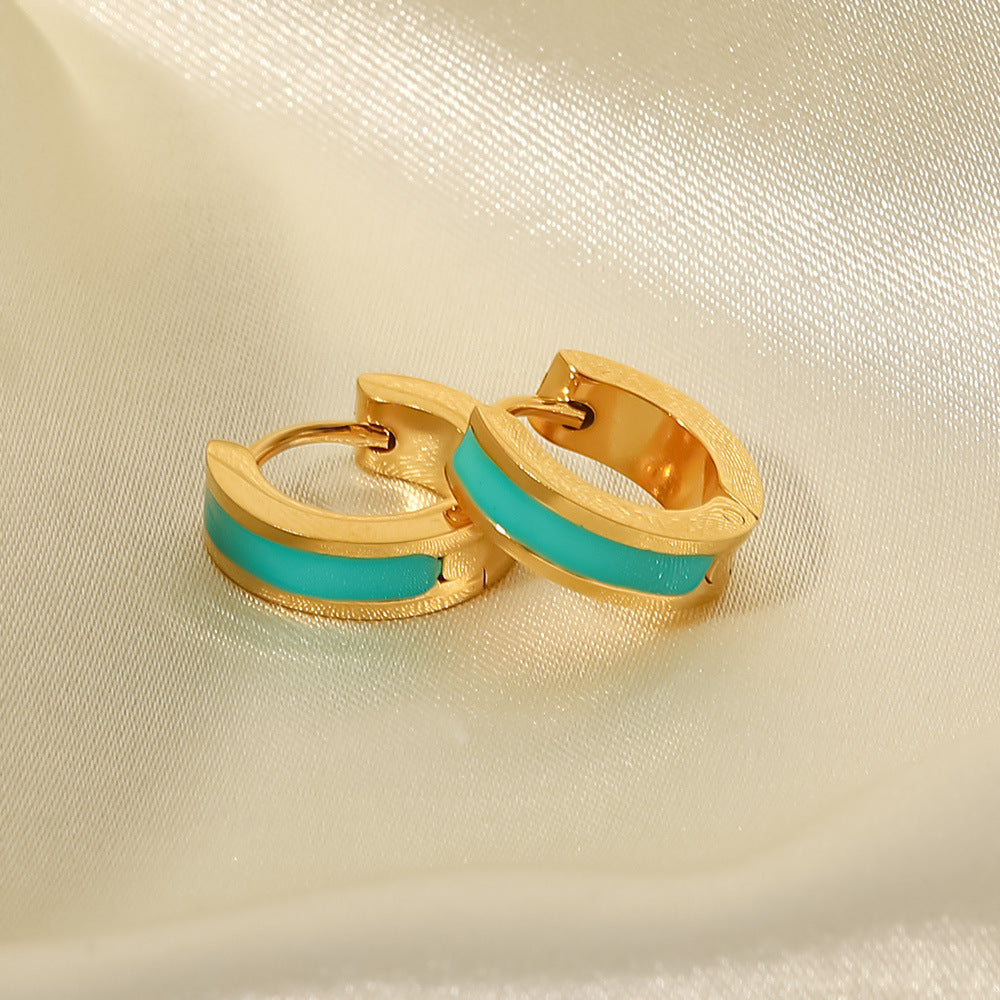 Pendientes Dorados Esmaltados earrings