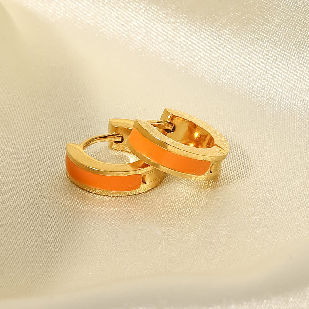 Pendientes Dorados Esmaltados earrings