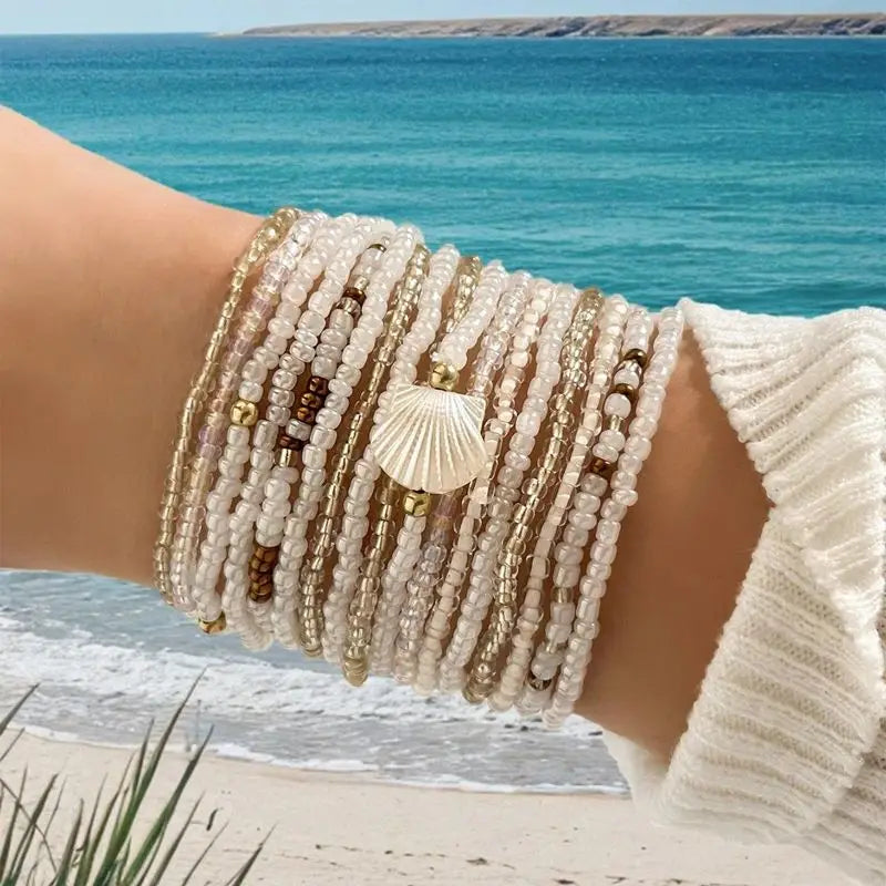 Pulsera Ibicenca Boho Multivuelta con Detalles Artesanales beaded boho bracelet