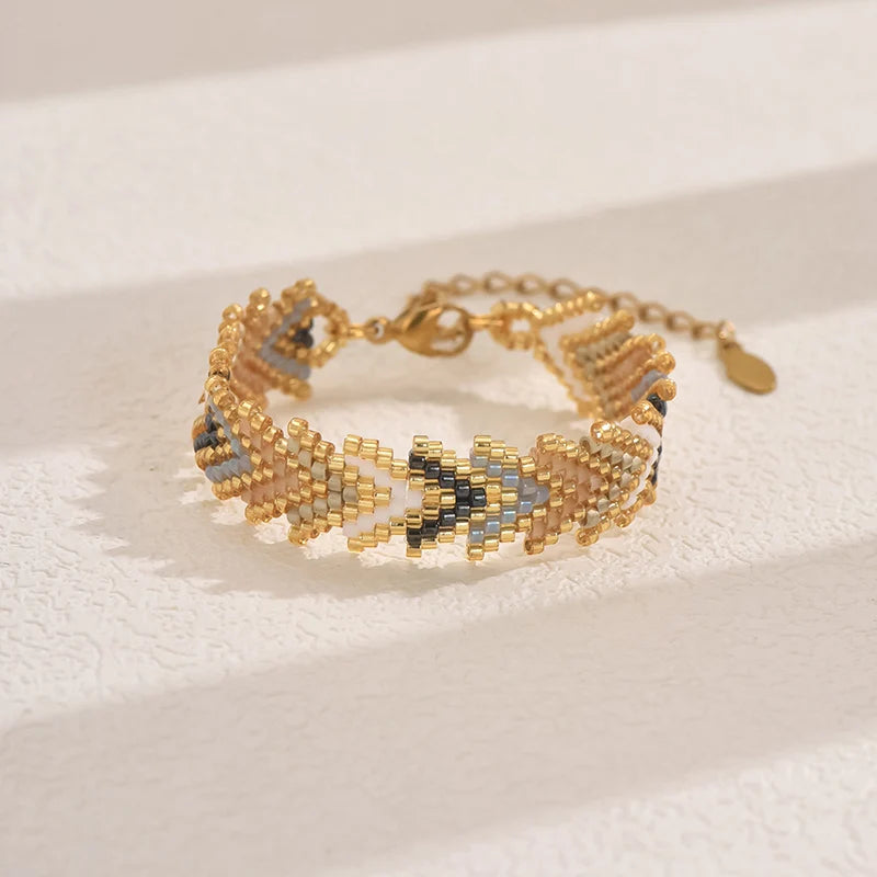 Pulsera Ibicenca Boho Tejida con Cuentas Finas boho bracelet