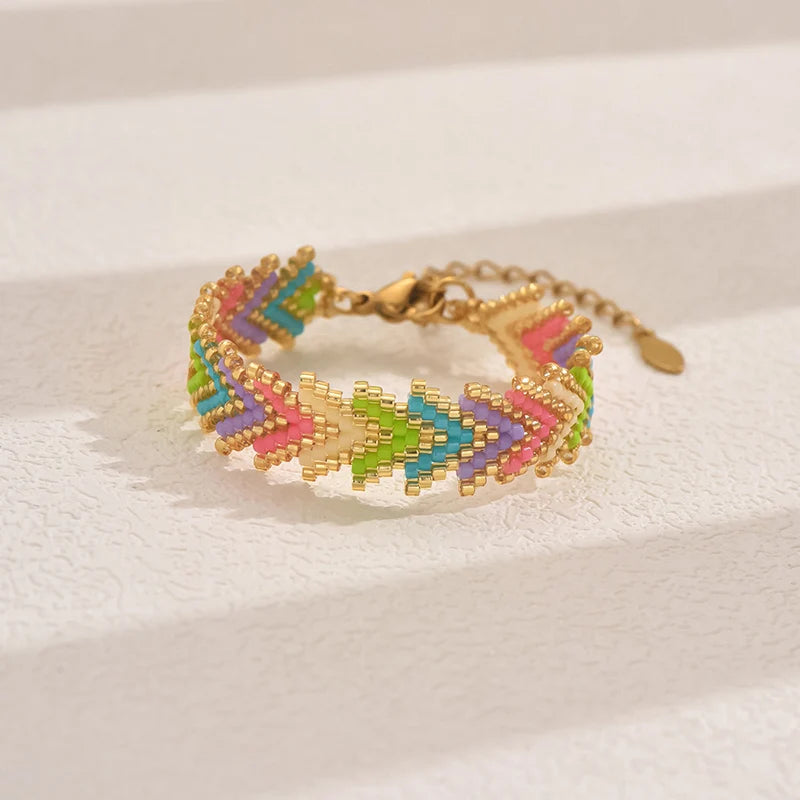 Pulsera Ibicenca Boho Tejida con Cuentas Finas boho bracelet