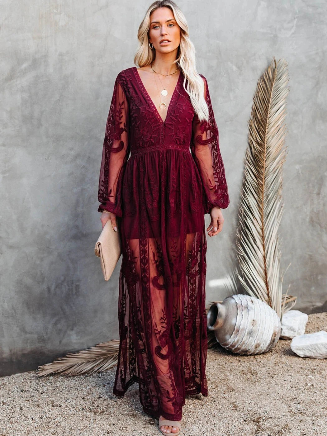 Vestido Ibicenco Boho Chic con Dobladillo Dividido