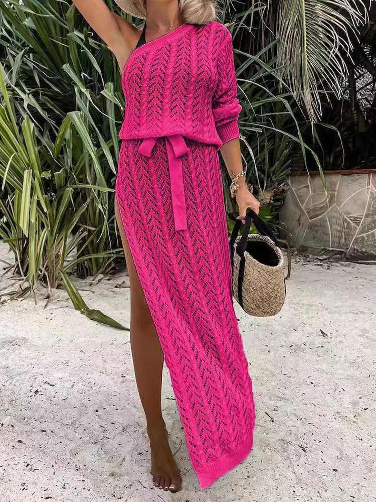 Vestido Ibicenco de Verano en Malla y Crochet