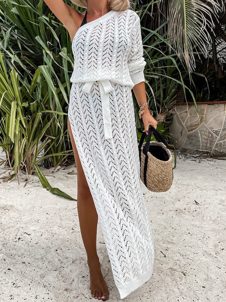 Vestido Ibicenco de Verano en Malla y Crochet