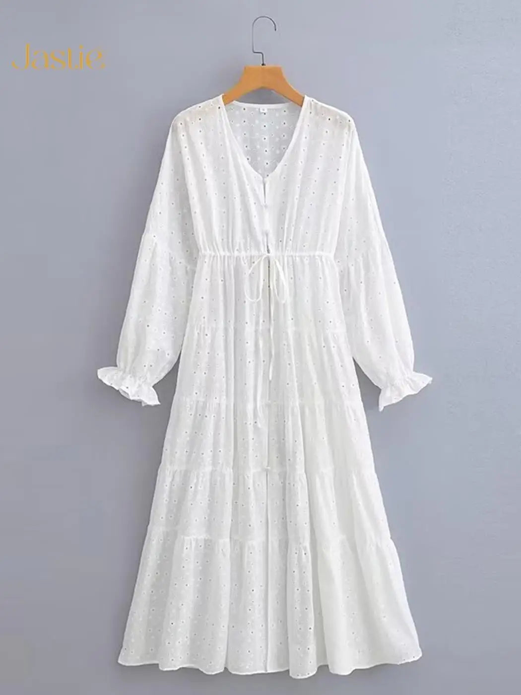 Vestido Ibicenco Bohemio de Algodón Bordado Primavera-Verano