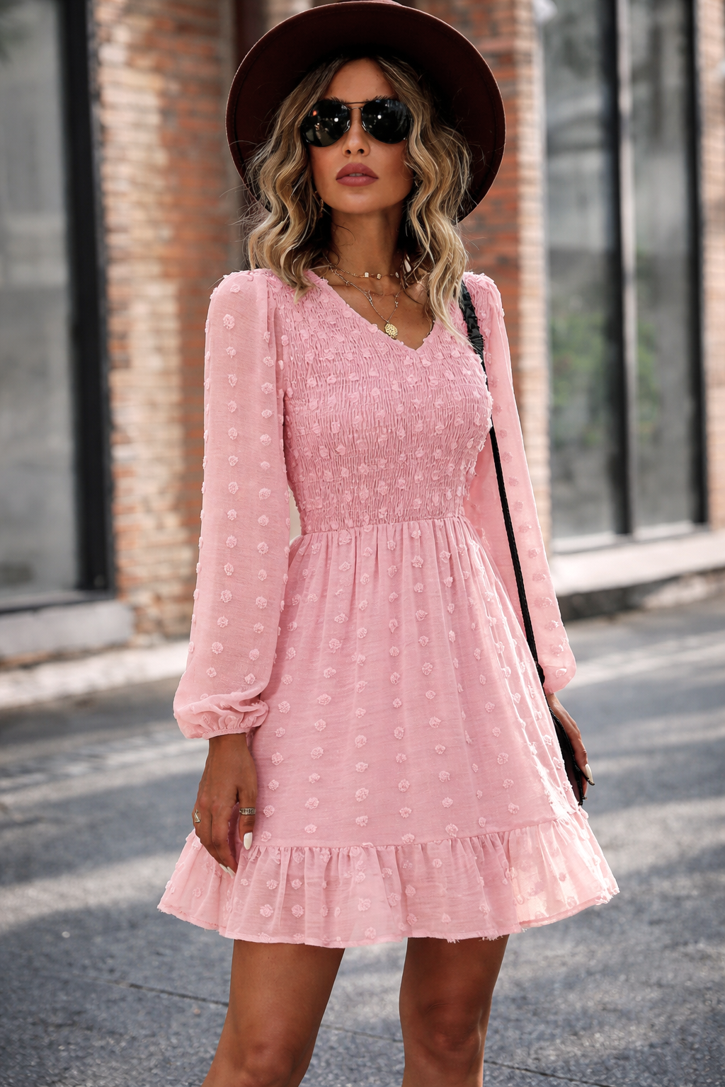 Vestido Ibicenco Boho Casual Mini con Cuello V y Volantes short boho dress
